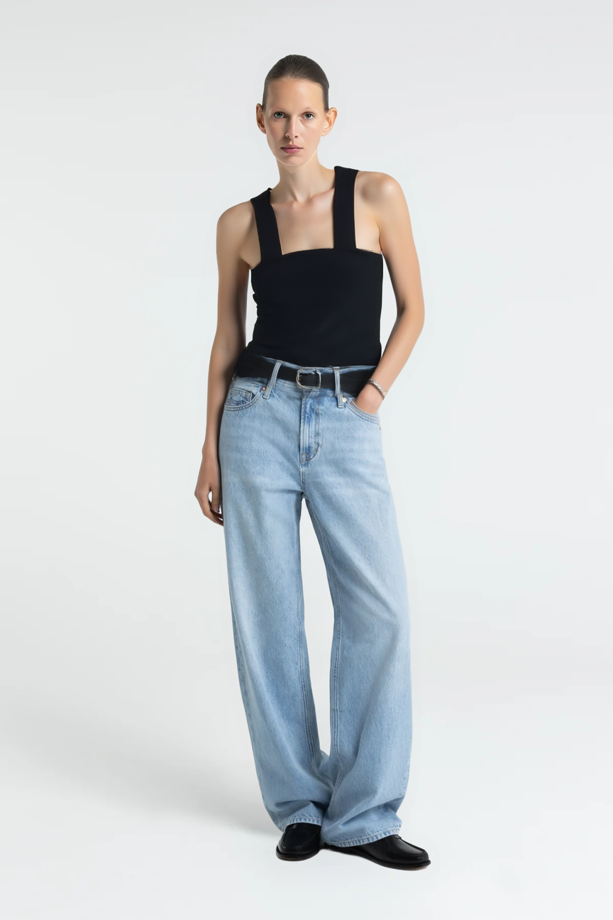 Black Wide-Strap Top